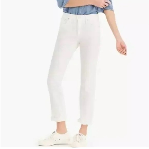 J. Crew Slim Broken-in Boyfriend Jean in White, Sz 27 - Picture 3 of 15